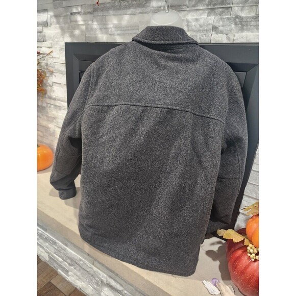 Vintage Gap Bomber Jacket Men’s Large Gray Wool Blend Full Zip Pockets Y2K - Picture 9 of 15